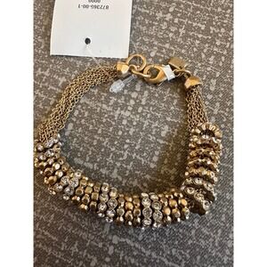 Banana Republic Gold Tone Rhinestone Multi Strand Chain Bracelet NWT 872365-00-1